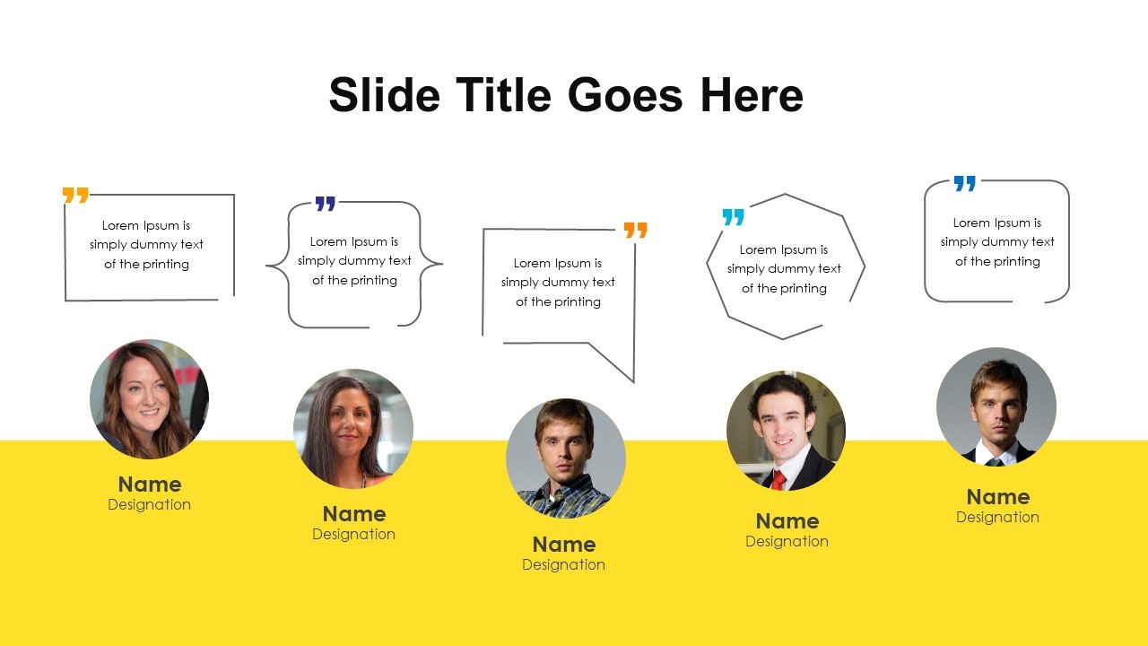 Engaging Team Testimonials Slide for Presentations