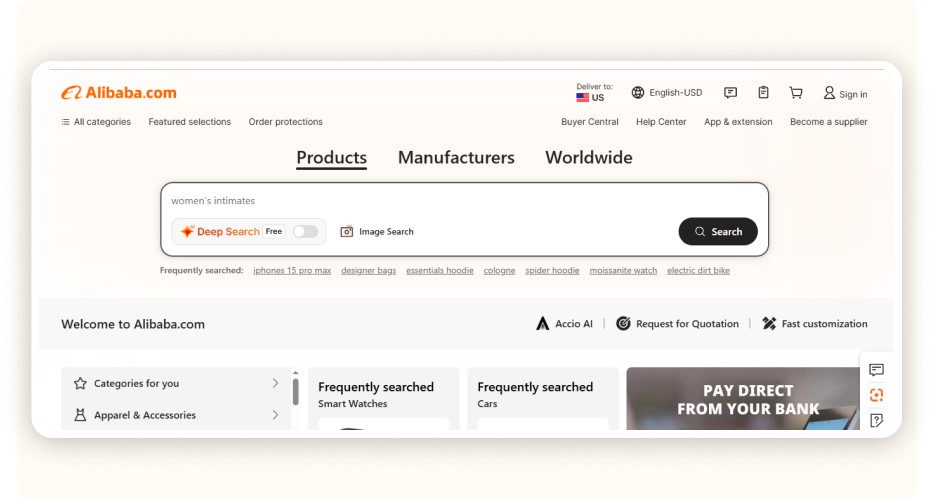 Alibaba.com homepage