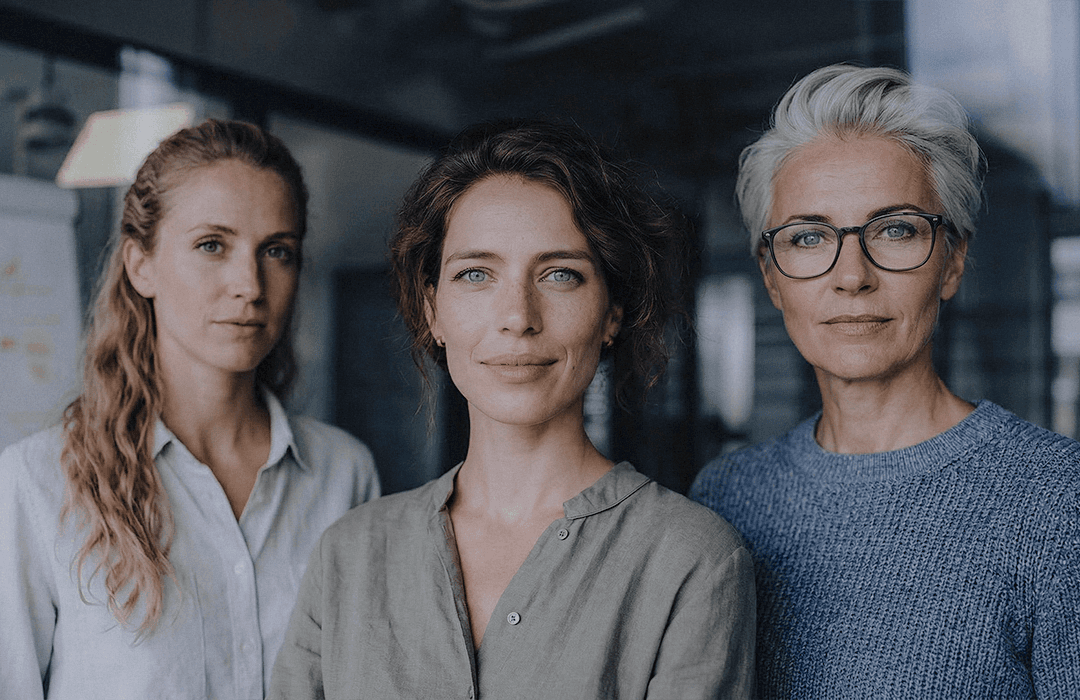 Equipe feminina de profissionais ilustrando a eficiência e o roi no legal operations.