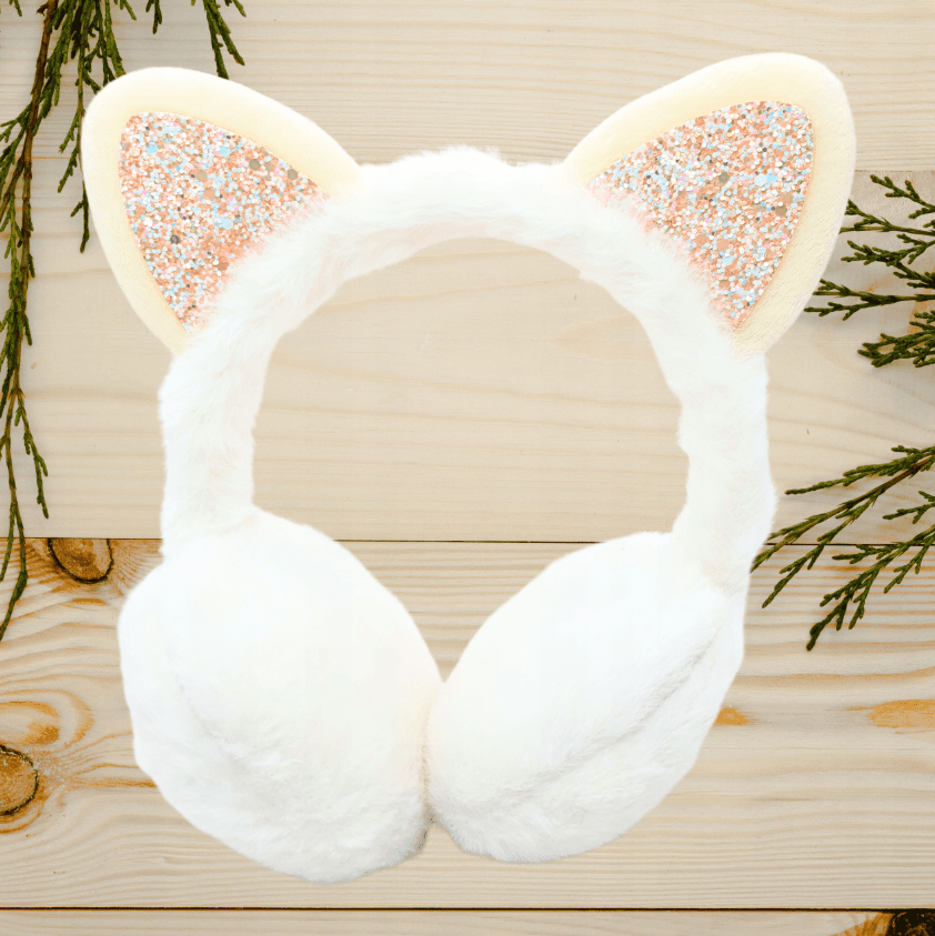 nauszinki białe kotek