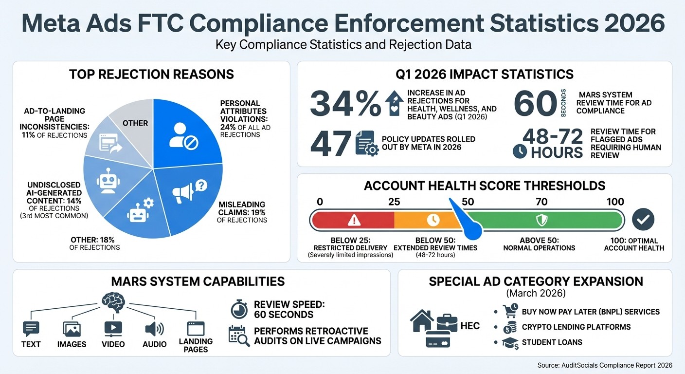 Meta Ads FTC Compliance Statistics and Rejection Rates 2026
