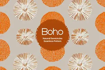 Boho semicircle seamless pattern, natural abstract shapes background