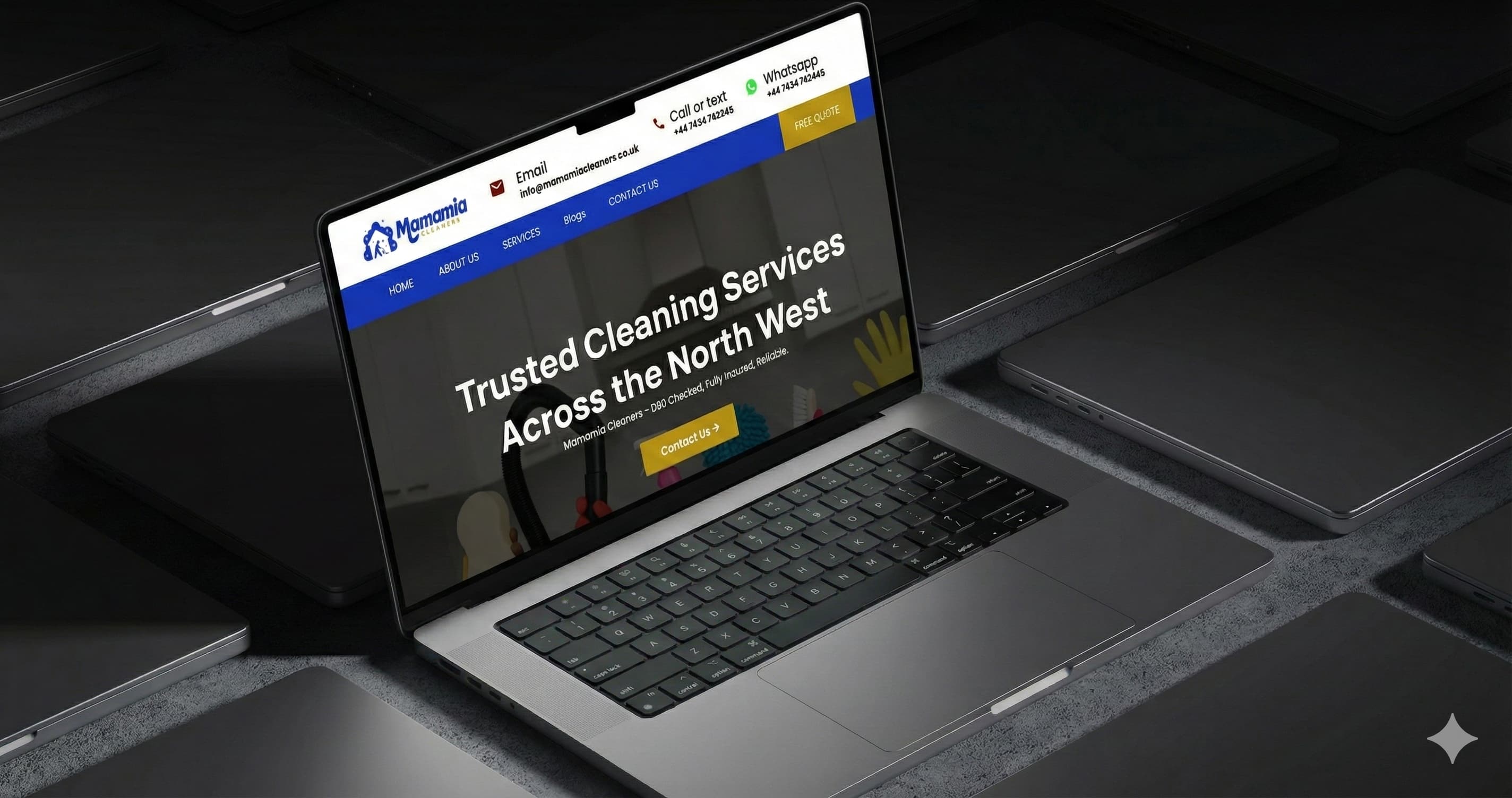 Swirling smoke in various colors including blue, orange, and purple.