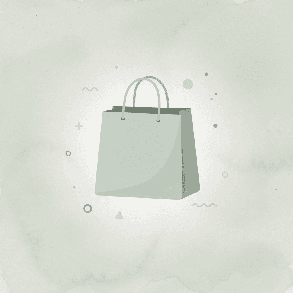 Shopping bag icon representing ecommerce visual merchandising