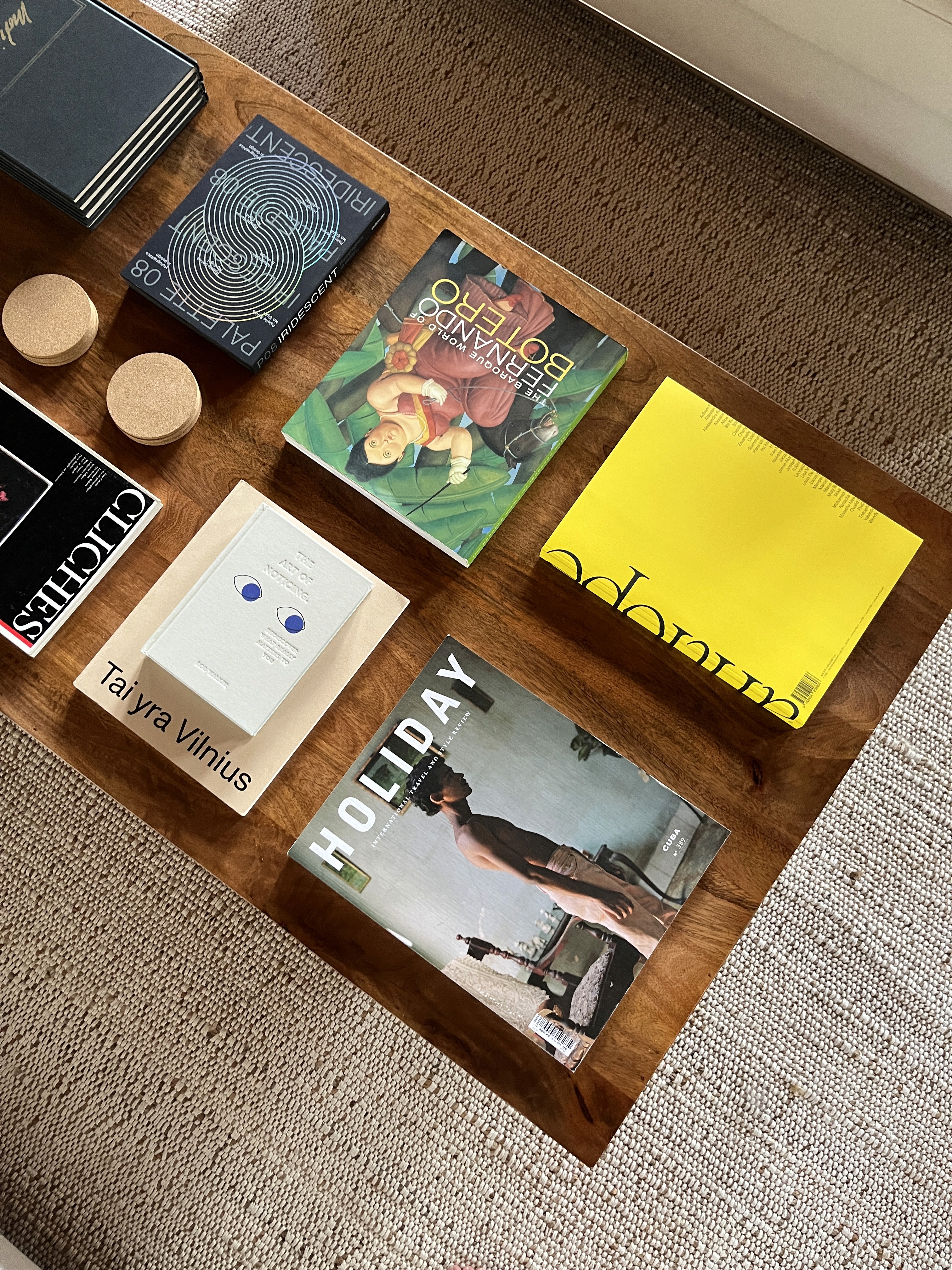 coffee table with books and decoration at a brand and content agency office