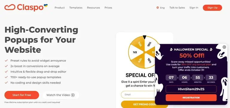 Seasonal Popups Claspo