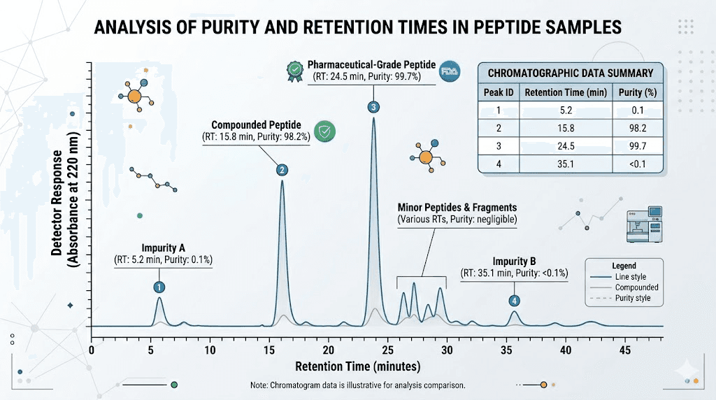 How to read an HPLC chromatogram for GLP-1 peptide purity verification