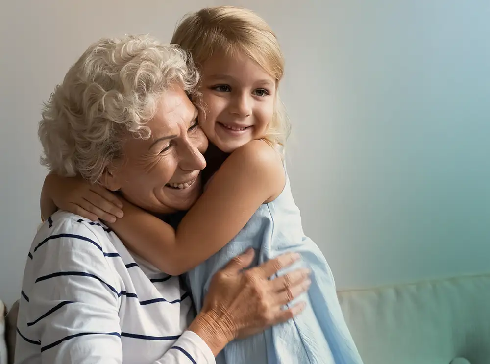 portrait of a grandmother and her granddaughter 