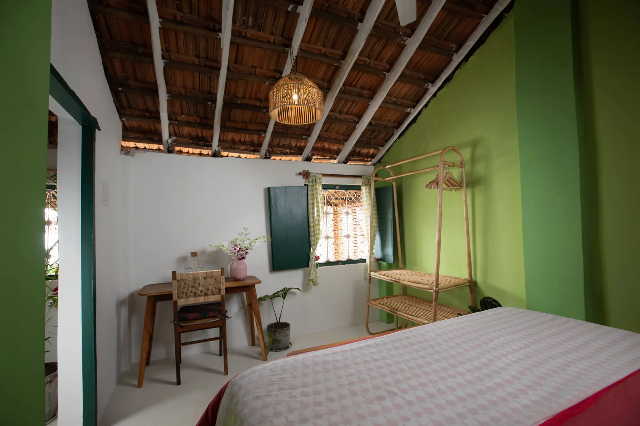 Sea View Room 2 at Casa Jaali — bed and writing desk