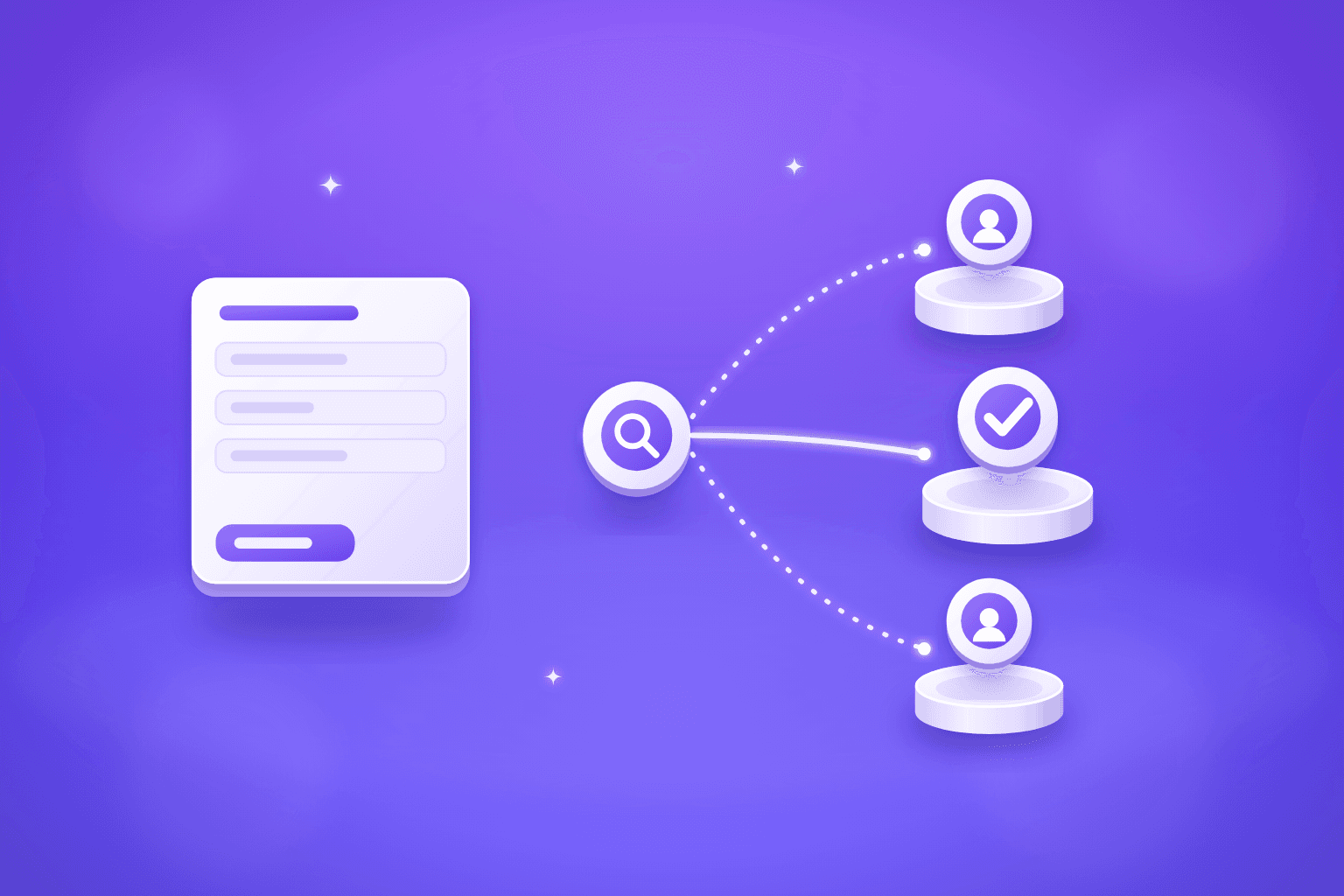 Conceptual purple and white illustration for How to Route Inbound B2B Leads Without Losing the Conversation