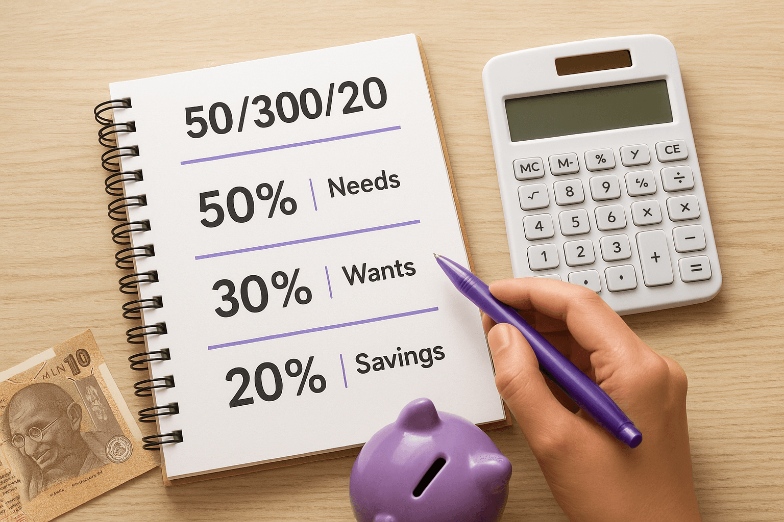 The 50/30/20 rule as a starting point