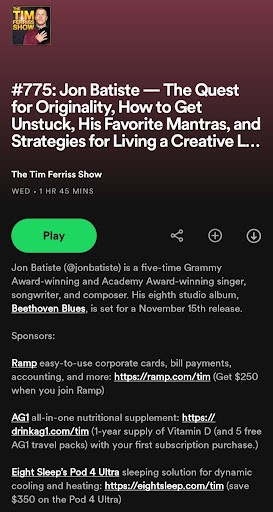 The Tim Ferriss Show Podcast Show Notes