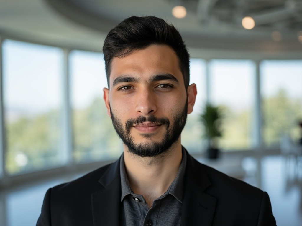 Portrait of a person in dark clothing speaking on a phone
