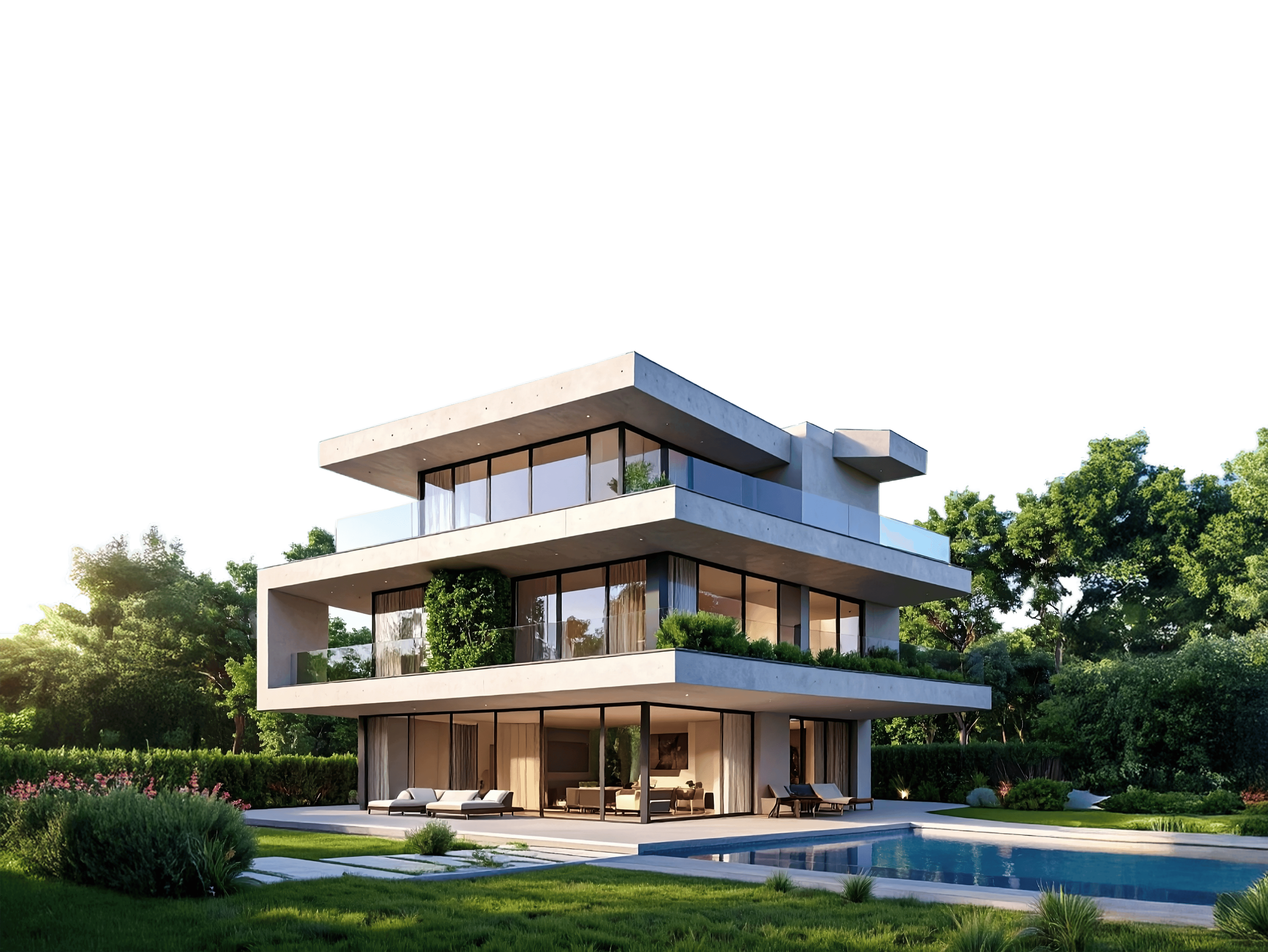 A luxury house with outside pool 