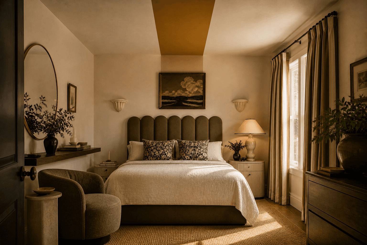 Refined bedroom design.