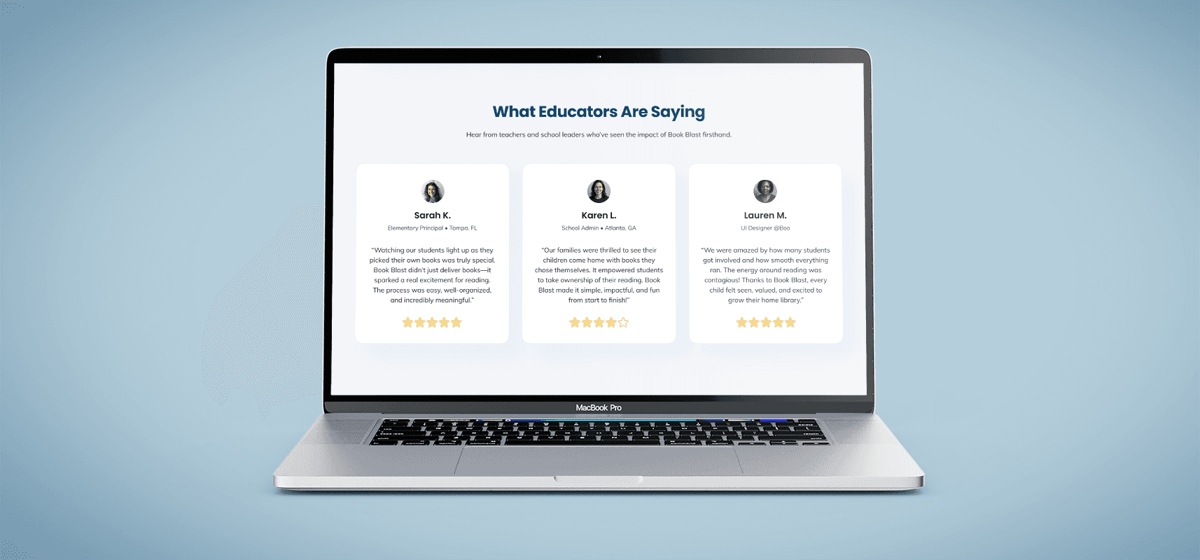 Landing Page Book Reviews