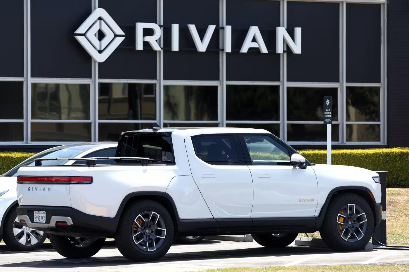 R1T Electric Truck in front of Rivian