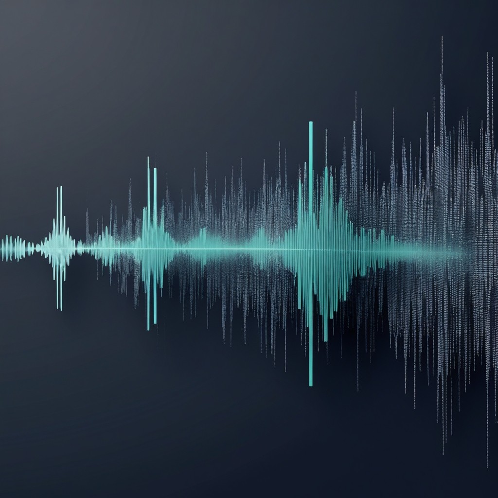 Abstract visualization of radio signal waves