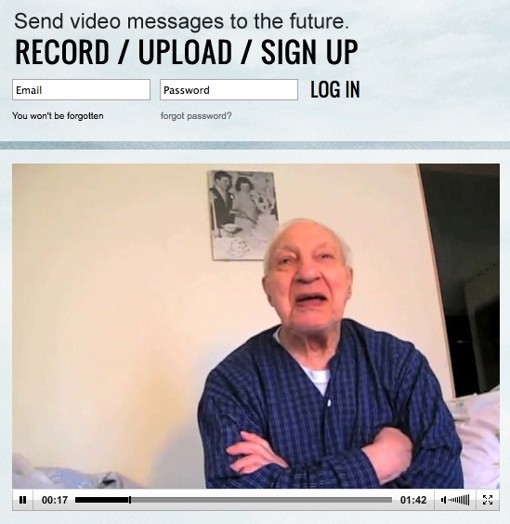 website screenshot with the video upload
