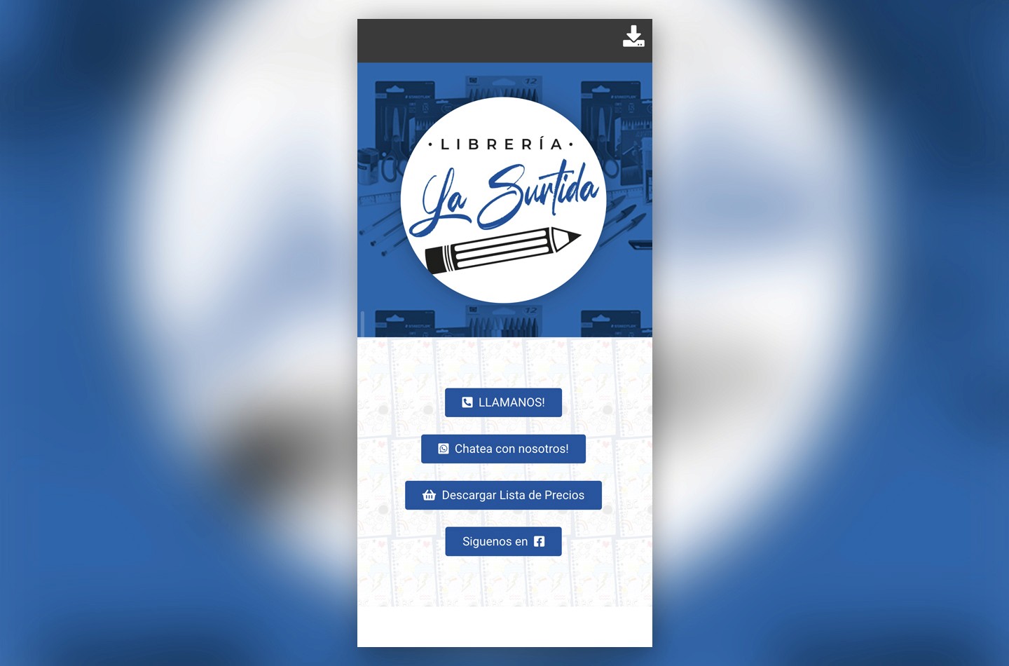 Tarjeta Digital Interactiva Librería