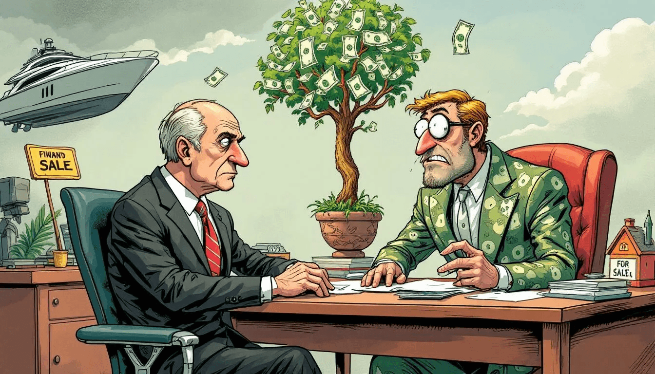 A financial planner discussing long-term financial plans with a lottery winner.