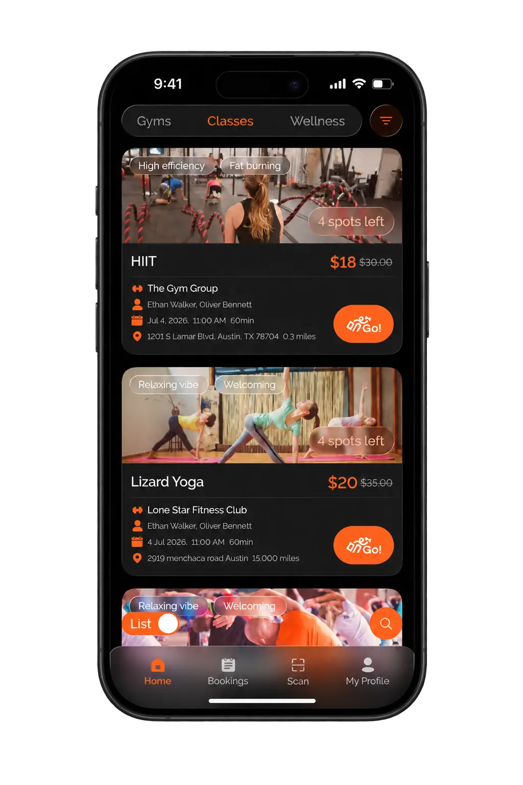 Goer mobile app interface 2