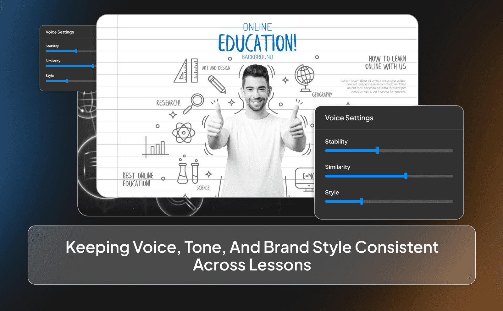 Keeping voice, tone, and brand style consistent across lessons