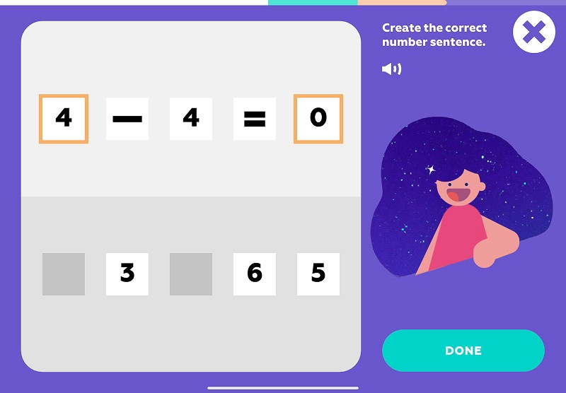 True or false: create the correct subtraction problem