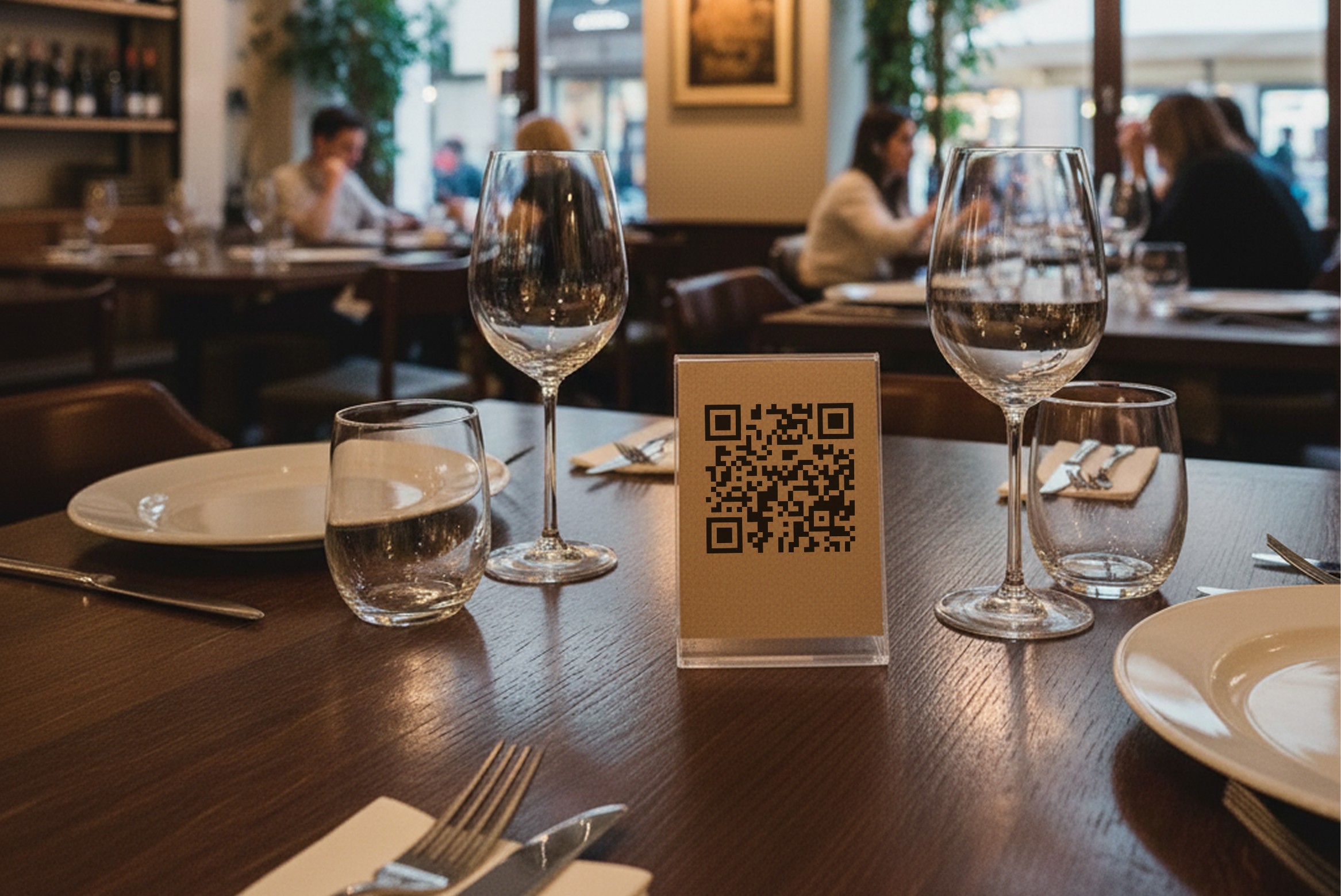 Example of a printed QR code digital menu created with Mellly
