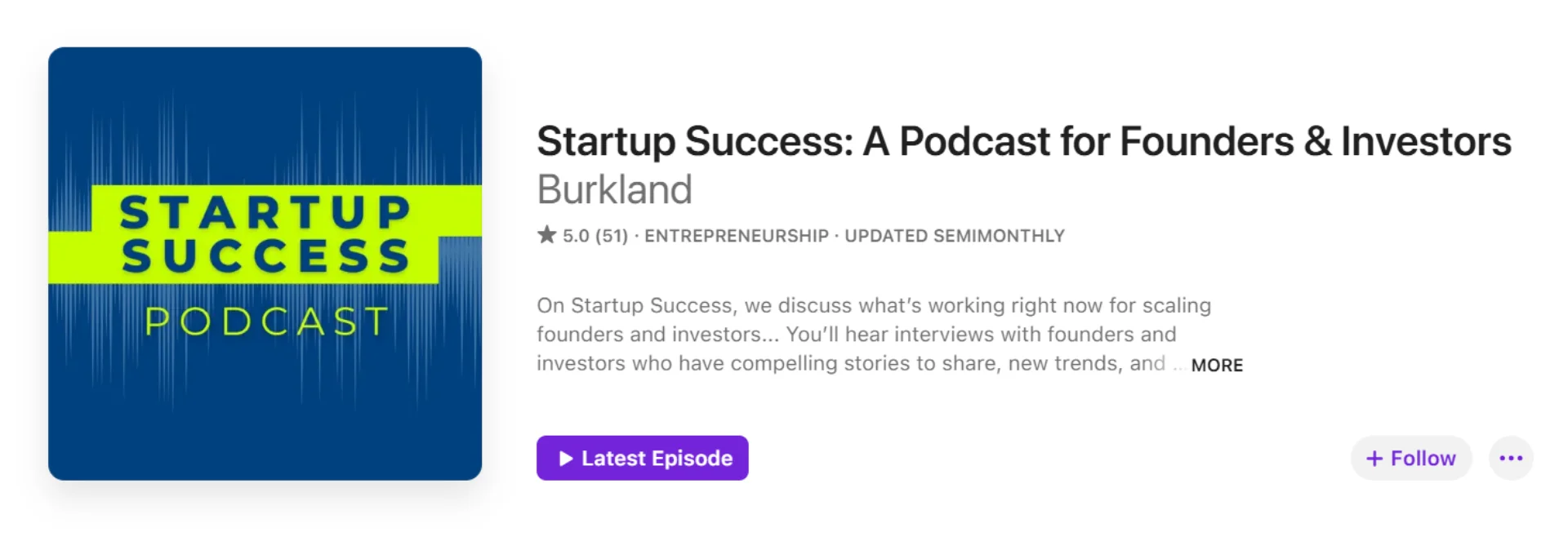 Startup Success: A Podcast for Founders and Investors