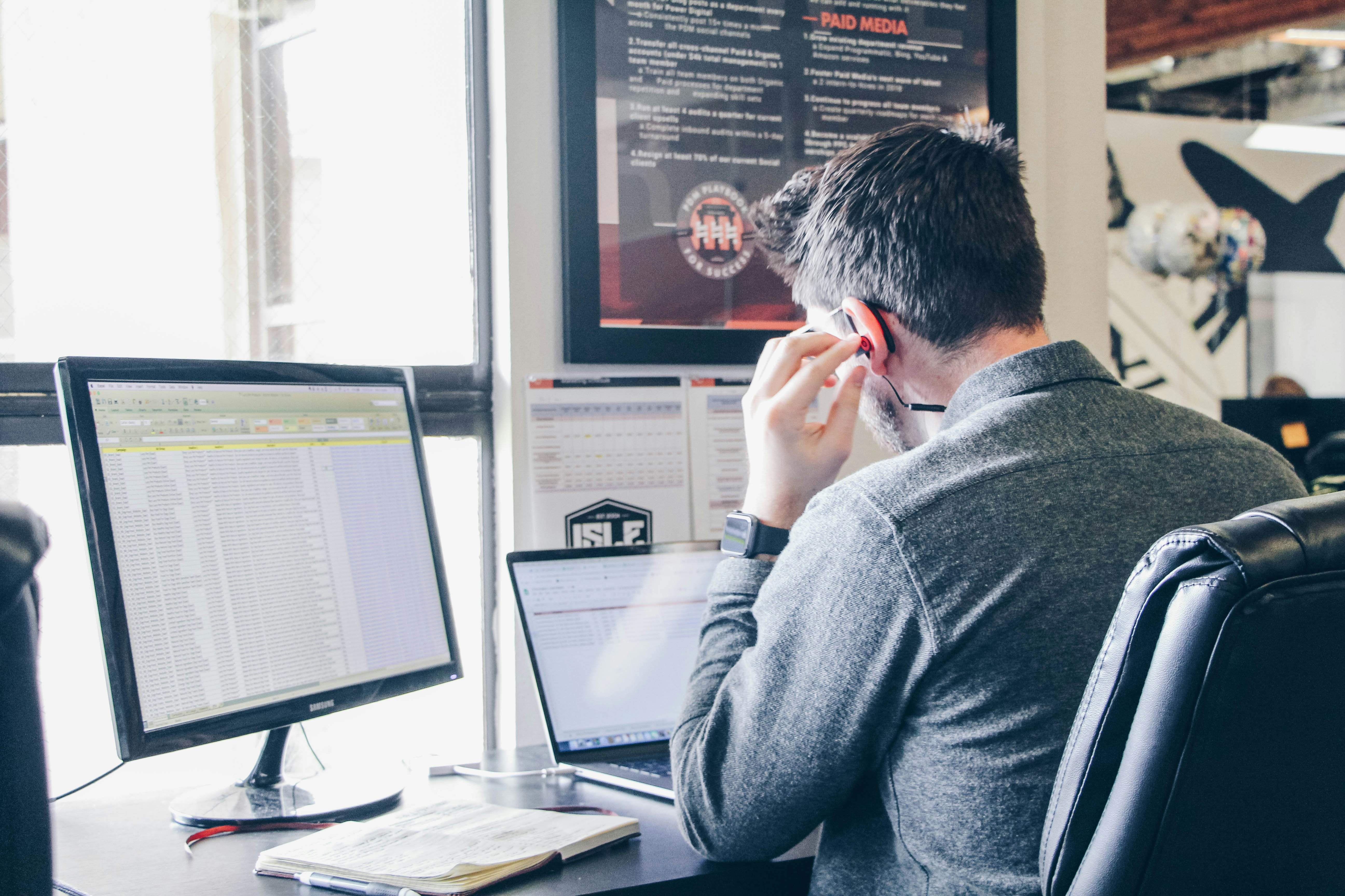 man working on Spreadsheet Automation