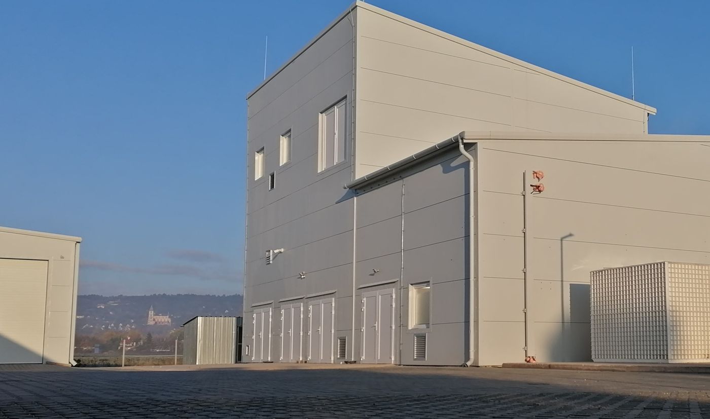 Operations building of the Zsámbék municipal wastewater treatment plant, Hungary