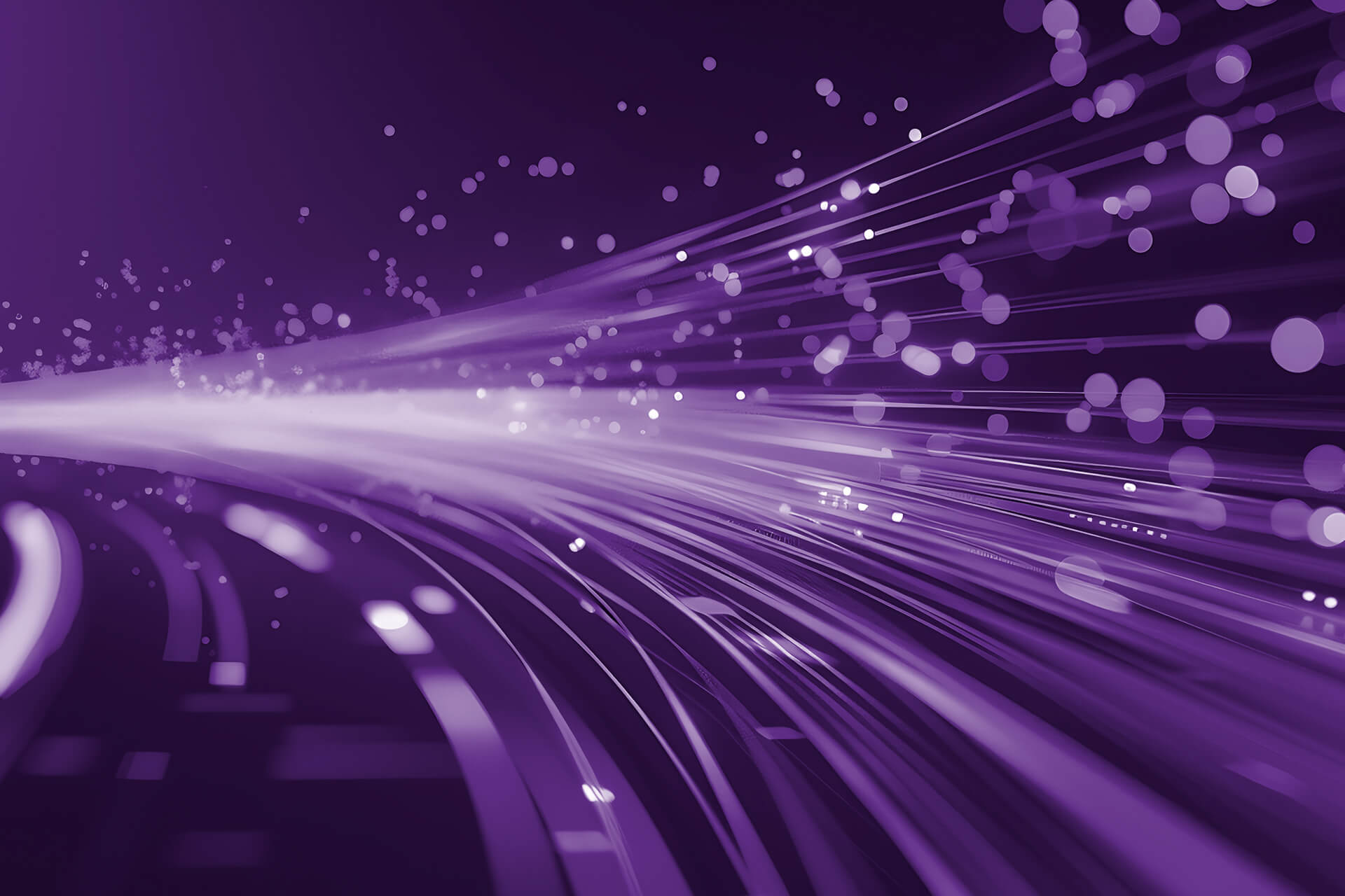 A close-up of fibere optic cables to illustrate the concept of website speed