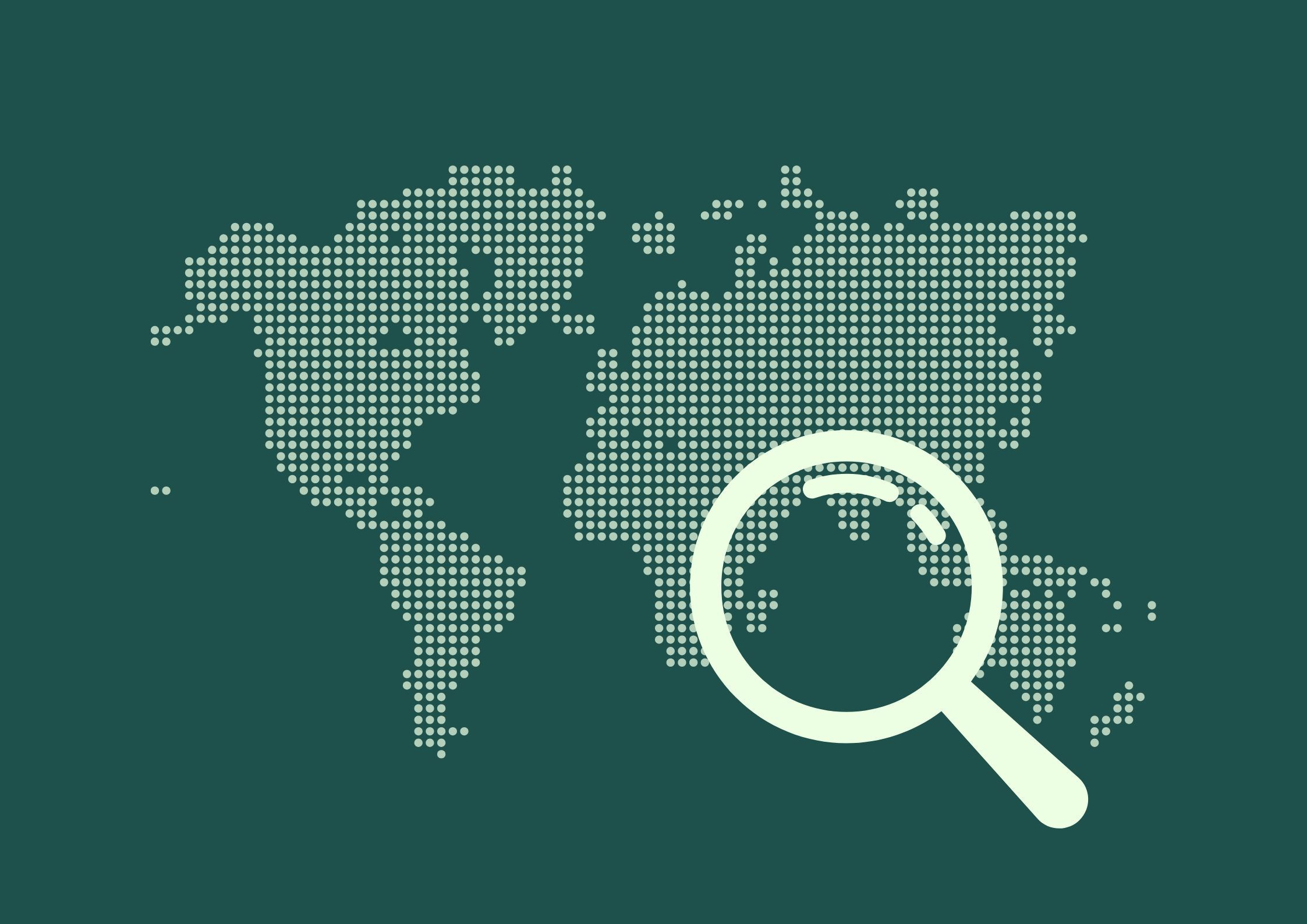 World map with magnifying glass