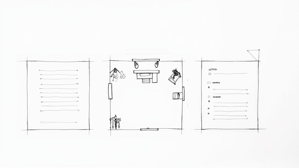 A makeup artist applies final touches to a model in a photography studio before the shoot begins.