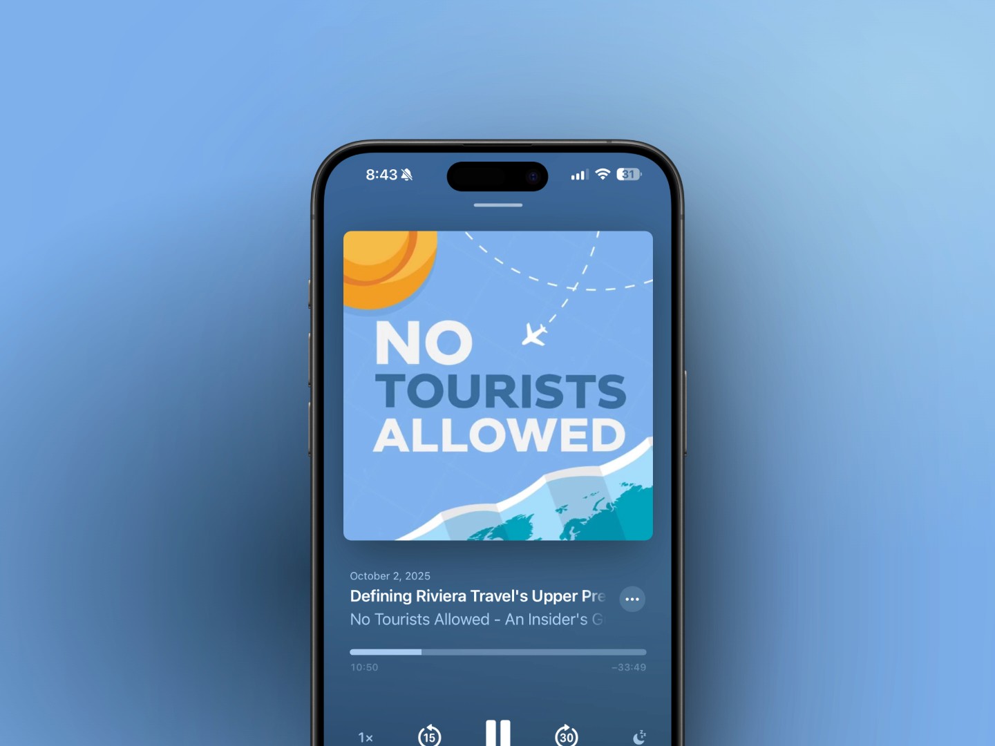 No Tourists Allowed podcast logo, produced by podcast studio x