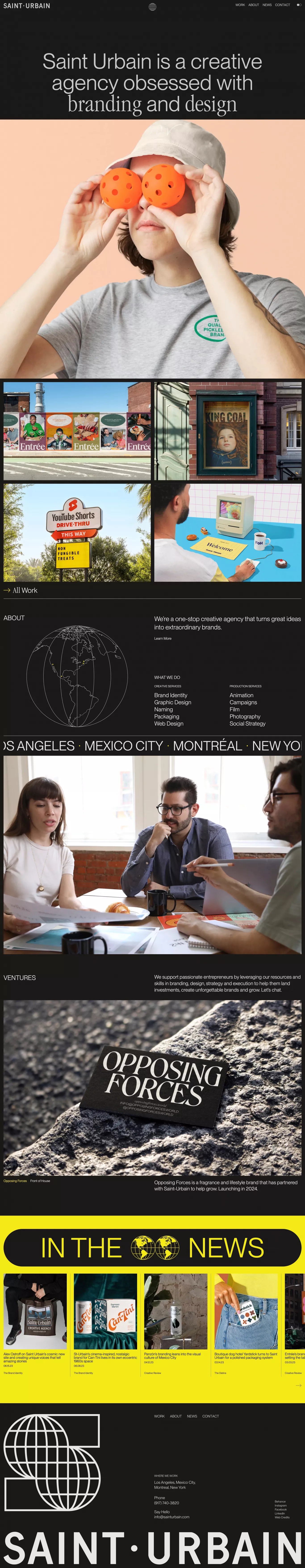 NYC x LA - Branding and Creative Design portfolio page screenshot showcasing Photography and Design design