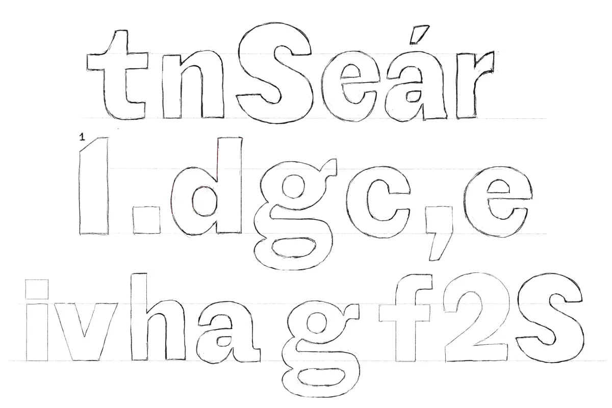 Jouter Sans first hand drawn sketch