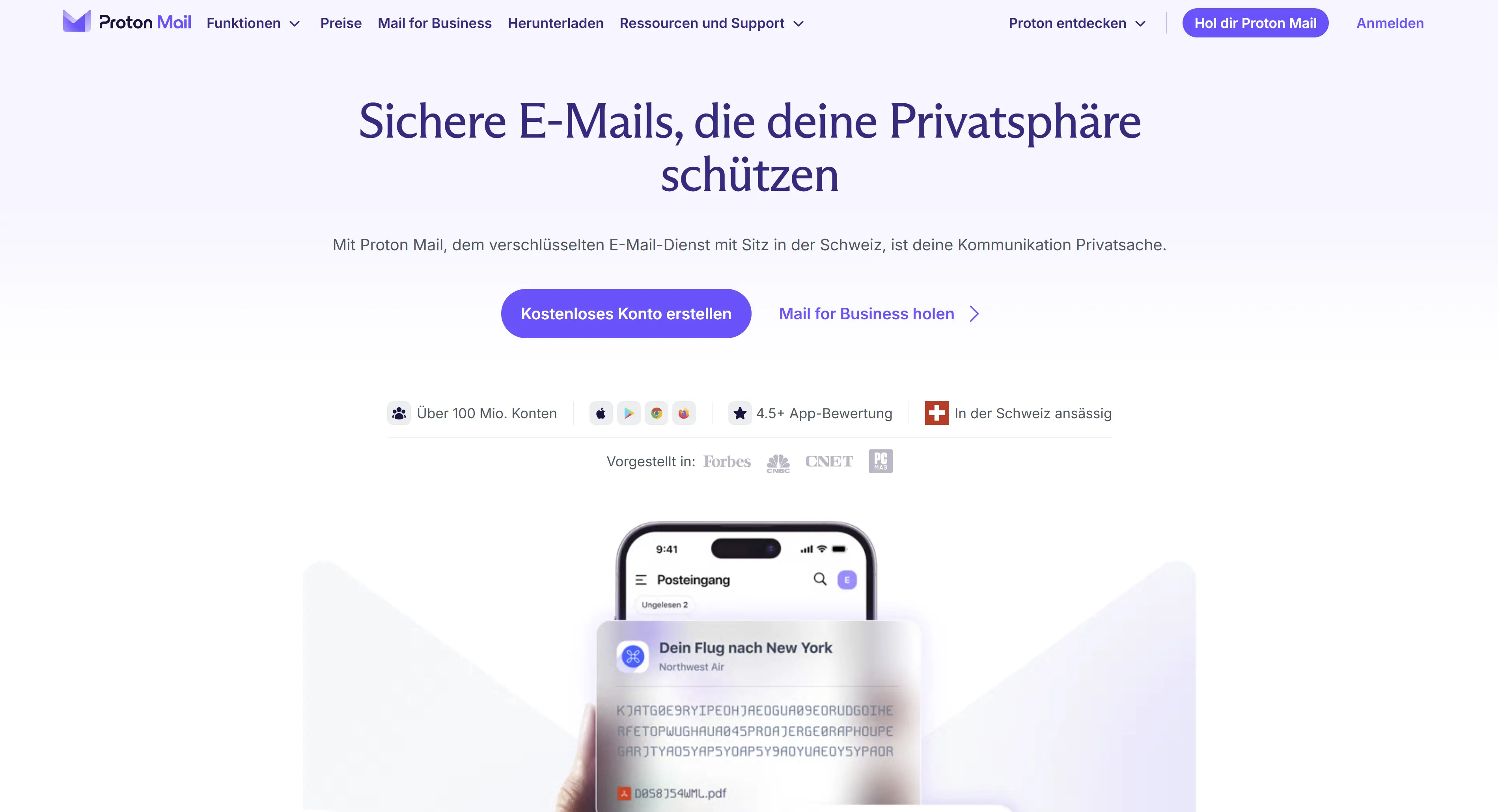 Die besten E-Mail-Anbieter 2026 für die Schweiz