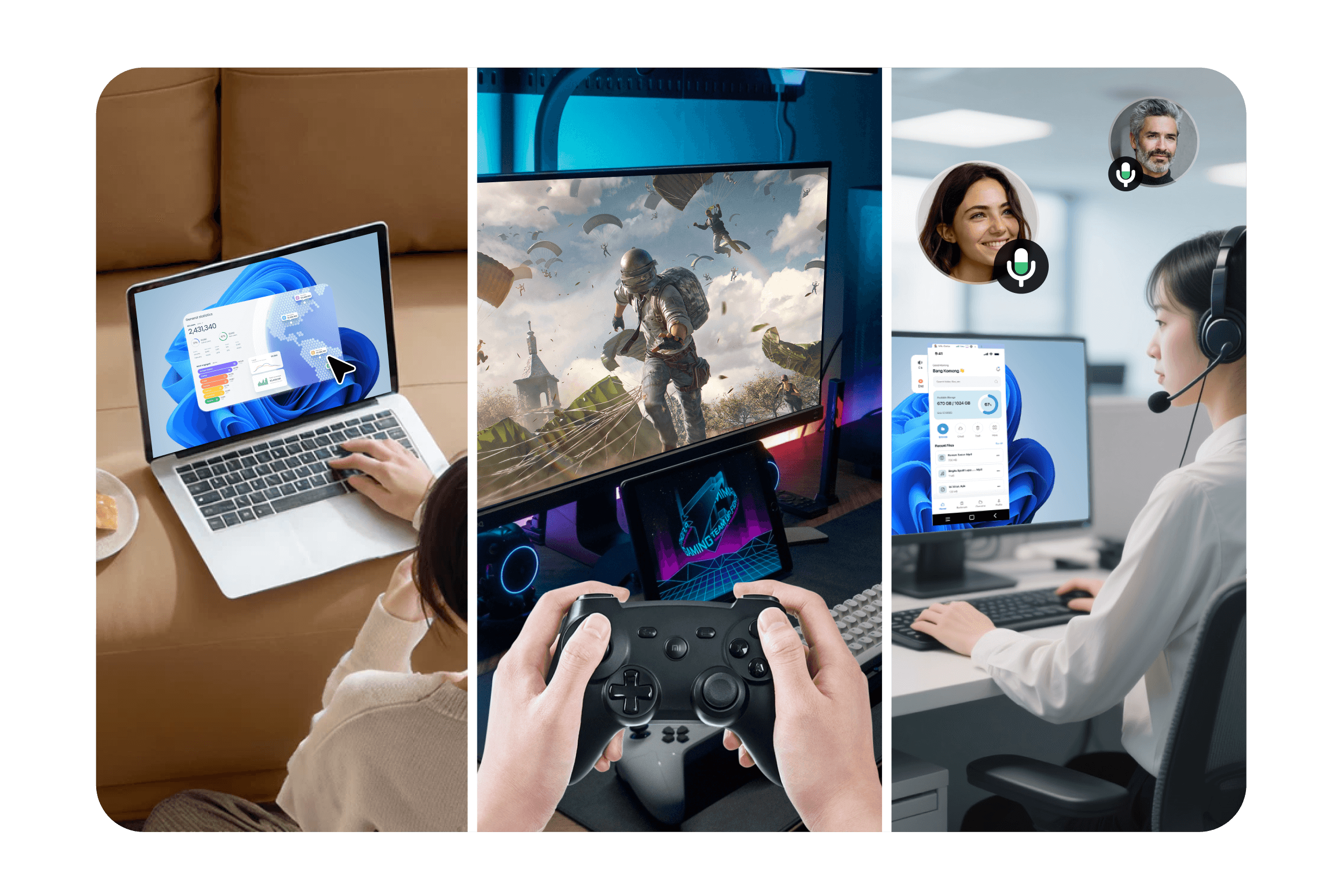 Deskin Ease of Use Across Different Scenarios
