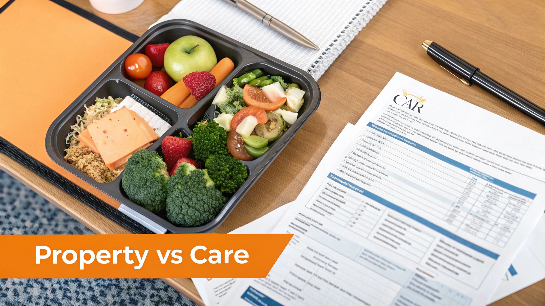 A split image showing a person managing finances on one side and receiving care on the other.