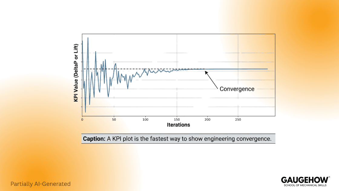 CFD KPI convergence plot vs iterations