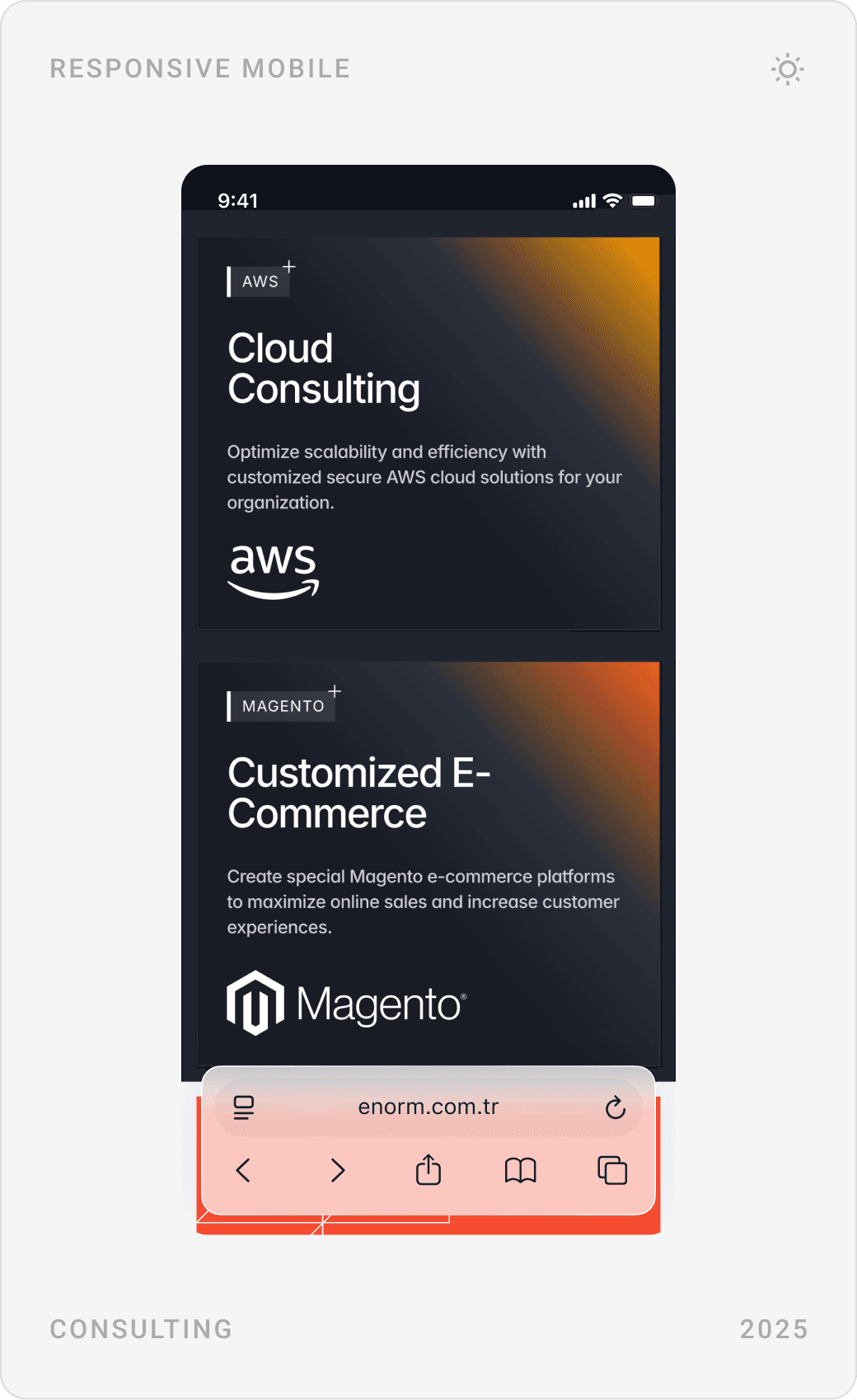 Modern Enterprise Cloud & E-Commerce Consulting Mobile Design