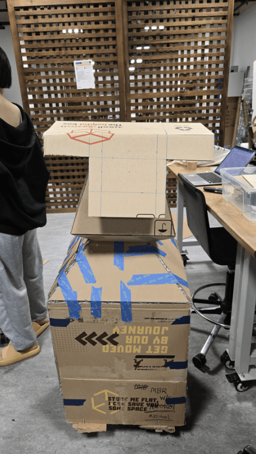 Gluing shoulders onto the upper torso.
