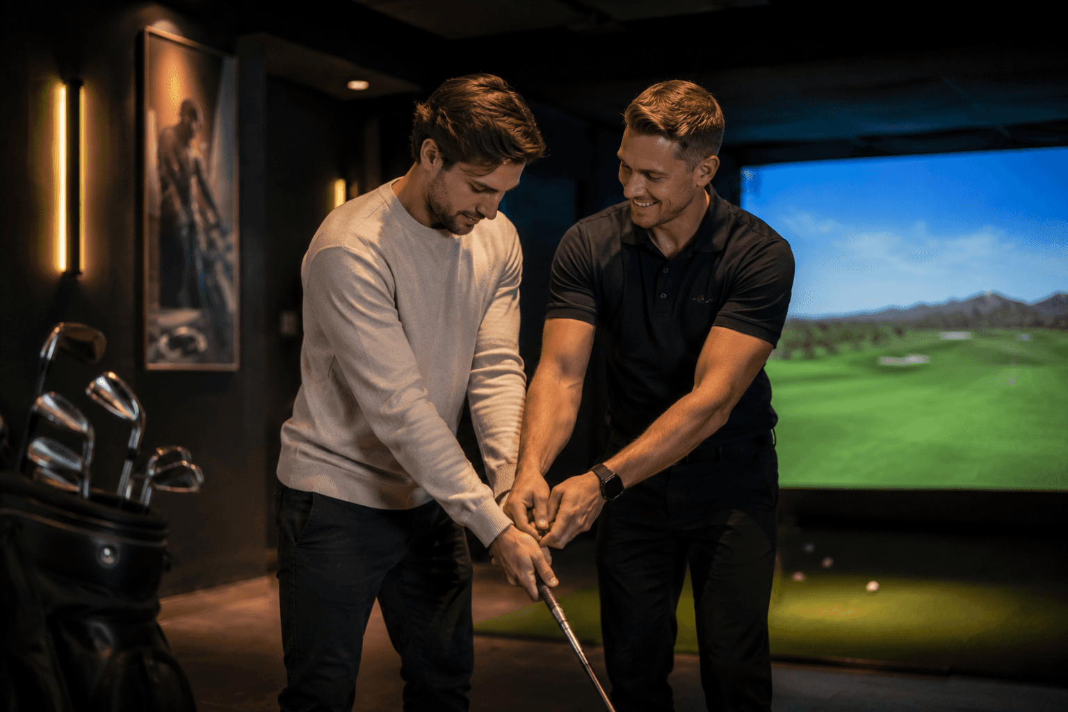 Golf für Anfänger mit Trainer im Indoor Golf Dresden