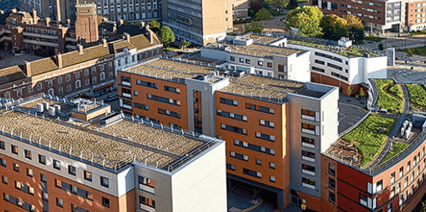 Aston Medical School campus arial view