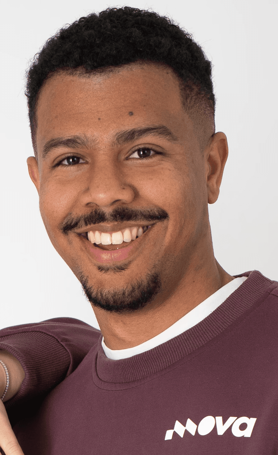 Profile portrait with natural lighting featuring long blonde hair