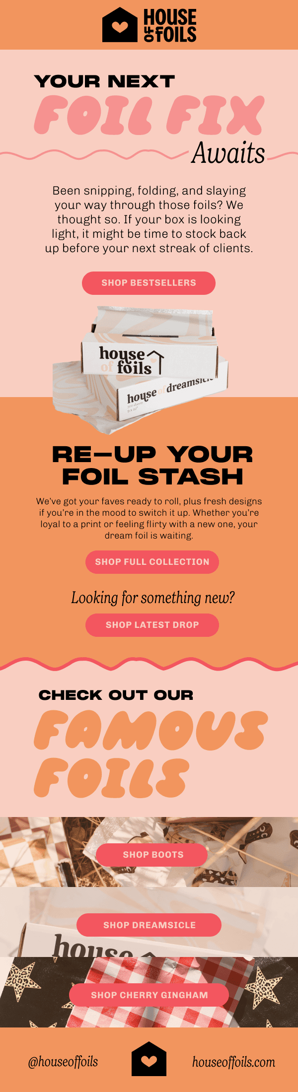 House of foils email design