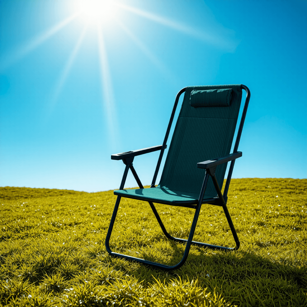 product photography of a folding lounge chair for outdoor use
