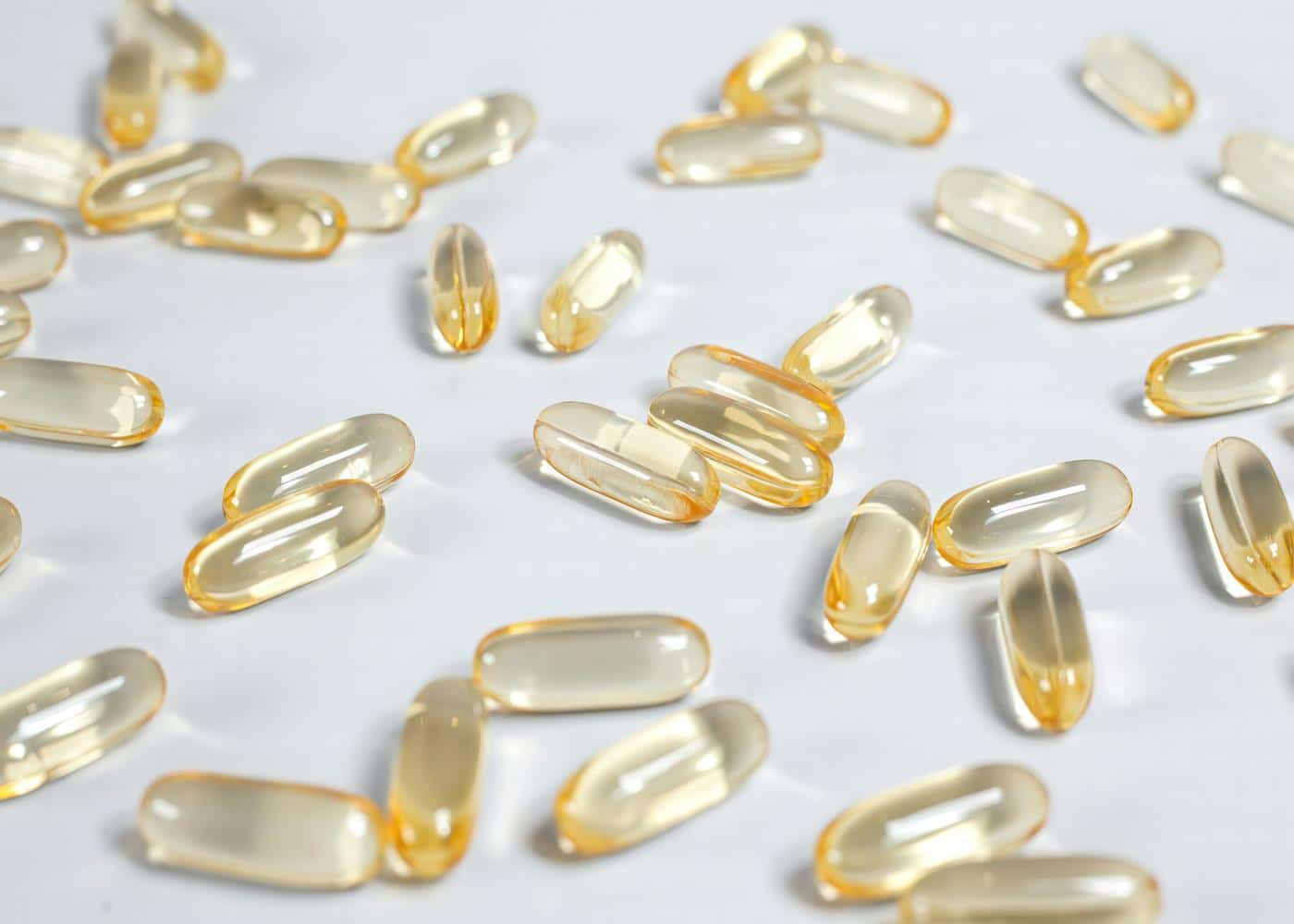 Clear supplements laying on a flat surface